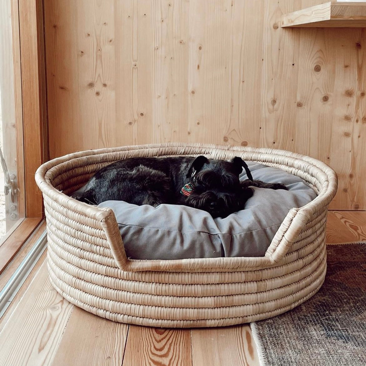 Pet Basket made from Malawi Cane dog cat warm cushion durable