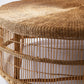 Large Round Malawi Coffee Table hand weaved woven rattan cane side table coffee