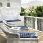 Malawi Classic Lounger with cushion outdoor patio sun bed recliner cane 