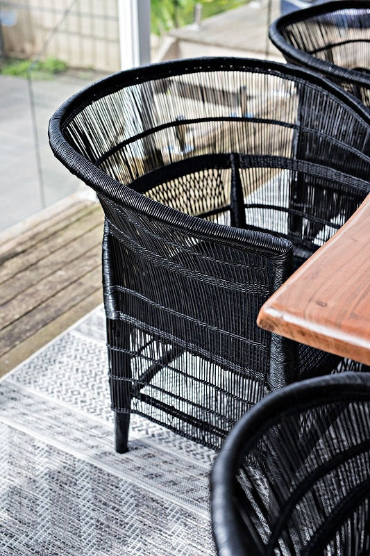 Traditional Malawi Cane Chair (Black)