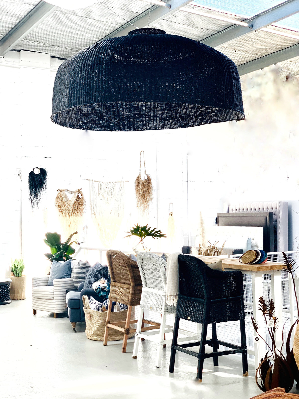 Giant Pendant Lampshade Malawi Cane 2.1m