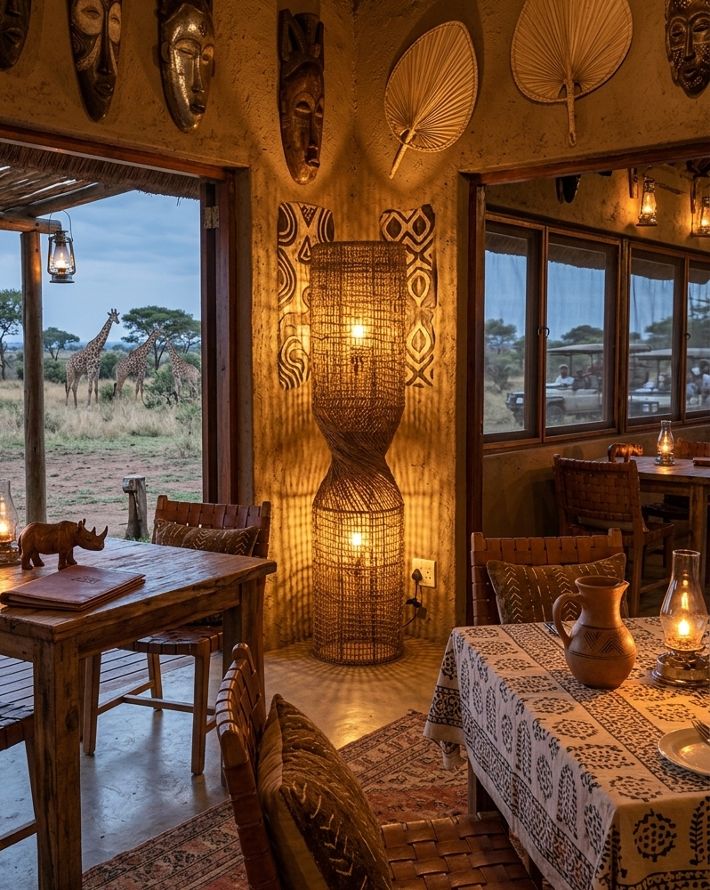 Twisted Cage Floor Lamp Safari lodge 