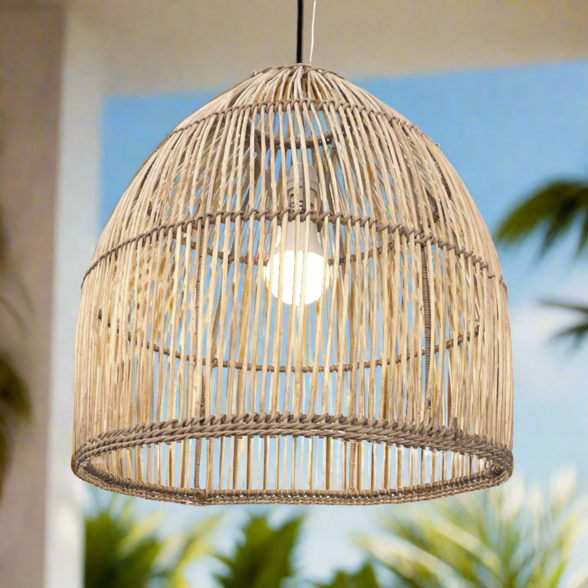 Malawi Rattan Cane, this 'Beehive' designer pendant lampshade