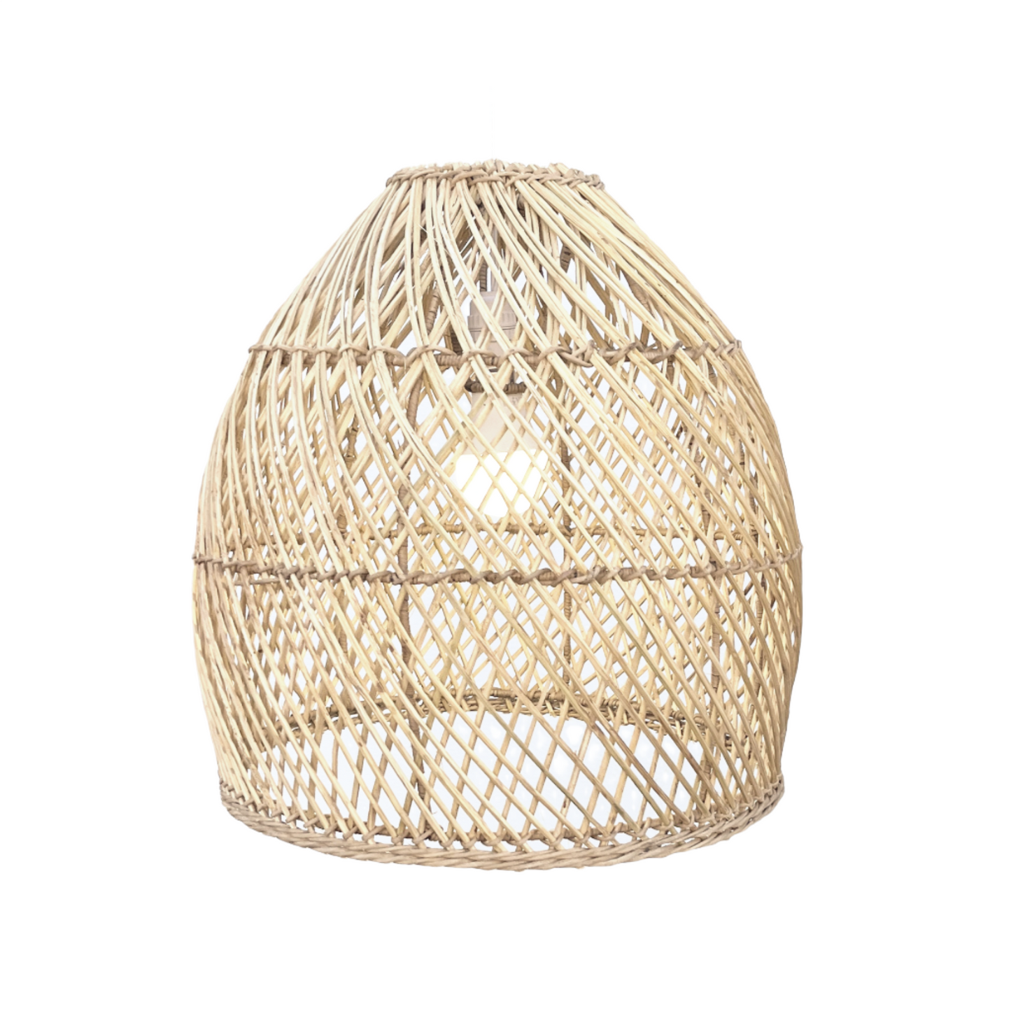 Malawi Beehive designer pendant lampshade has an x-weave design,