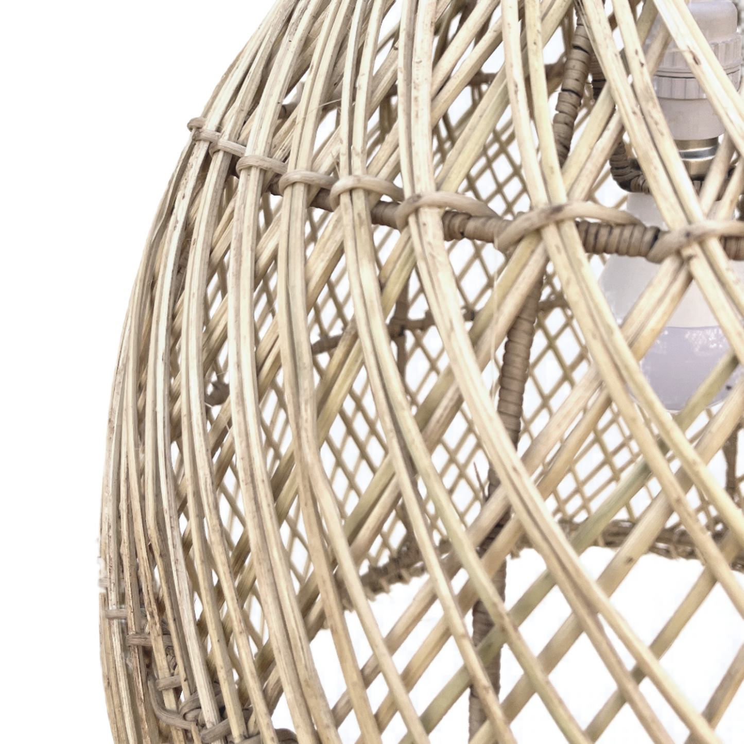 Malawi Beehive designer pendant lampshade has an x-weave design,