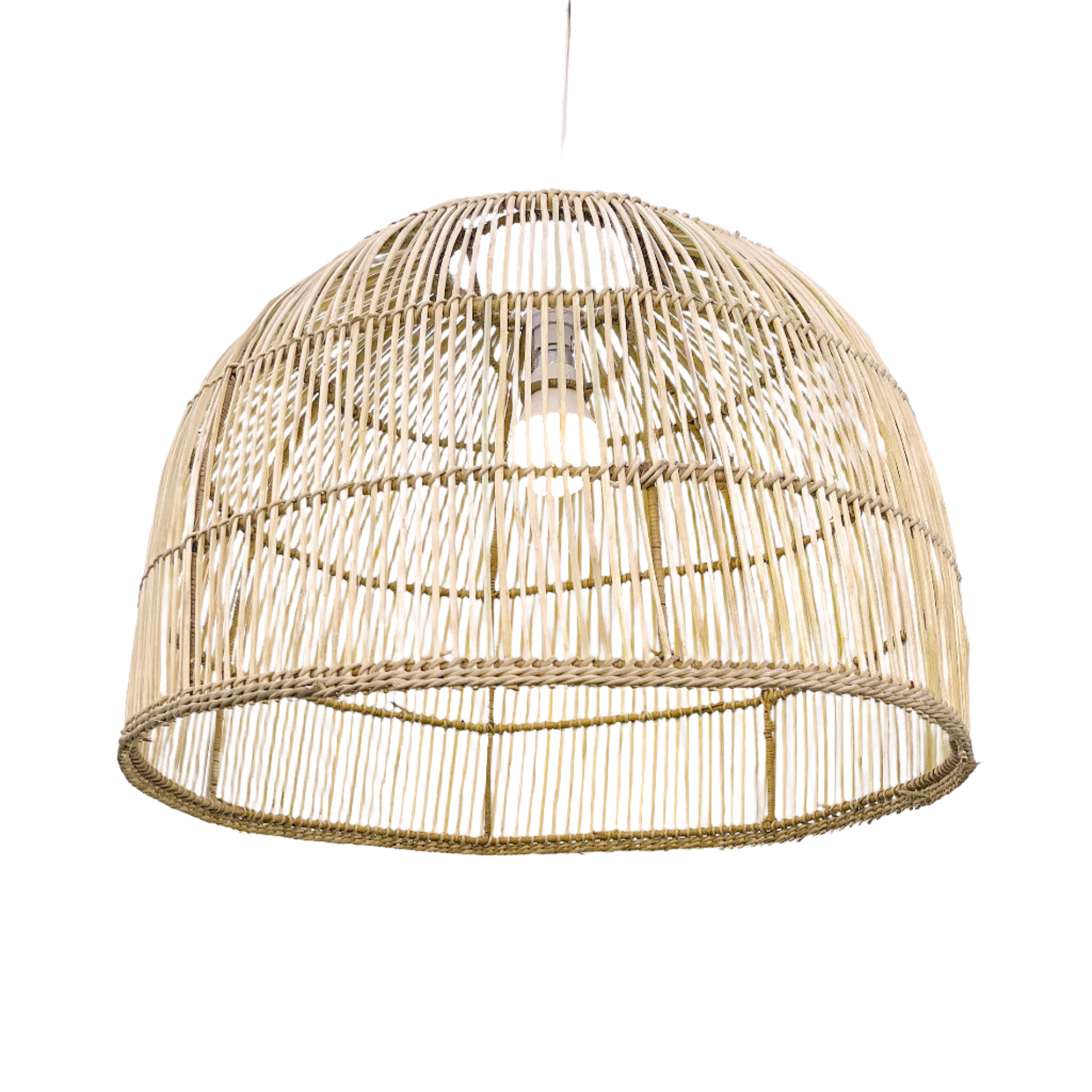 Dome Pendant Lampshade cane hand woven weave