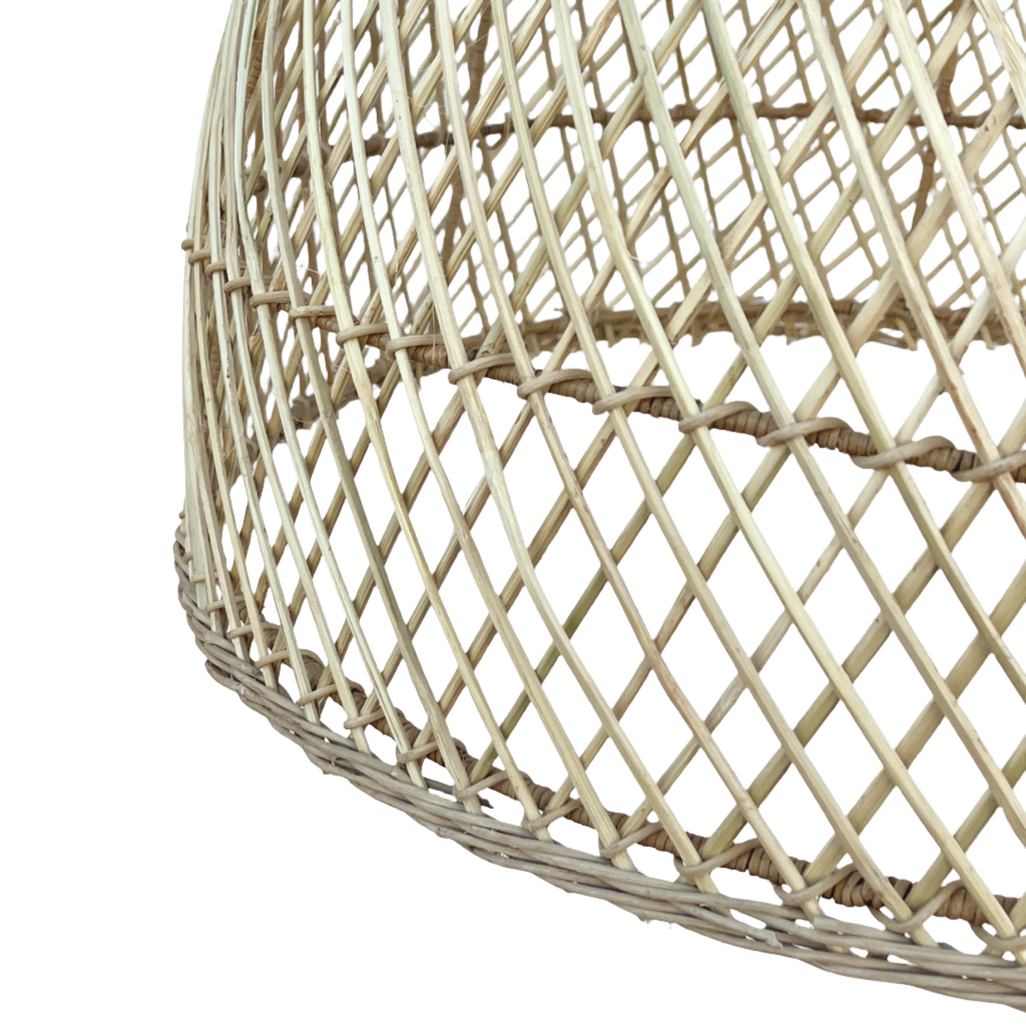 Dome Pendant Lampshade (X-Weave) Malawi Cane