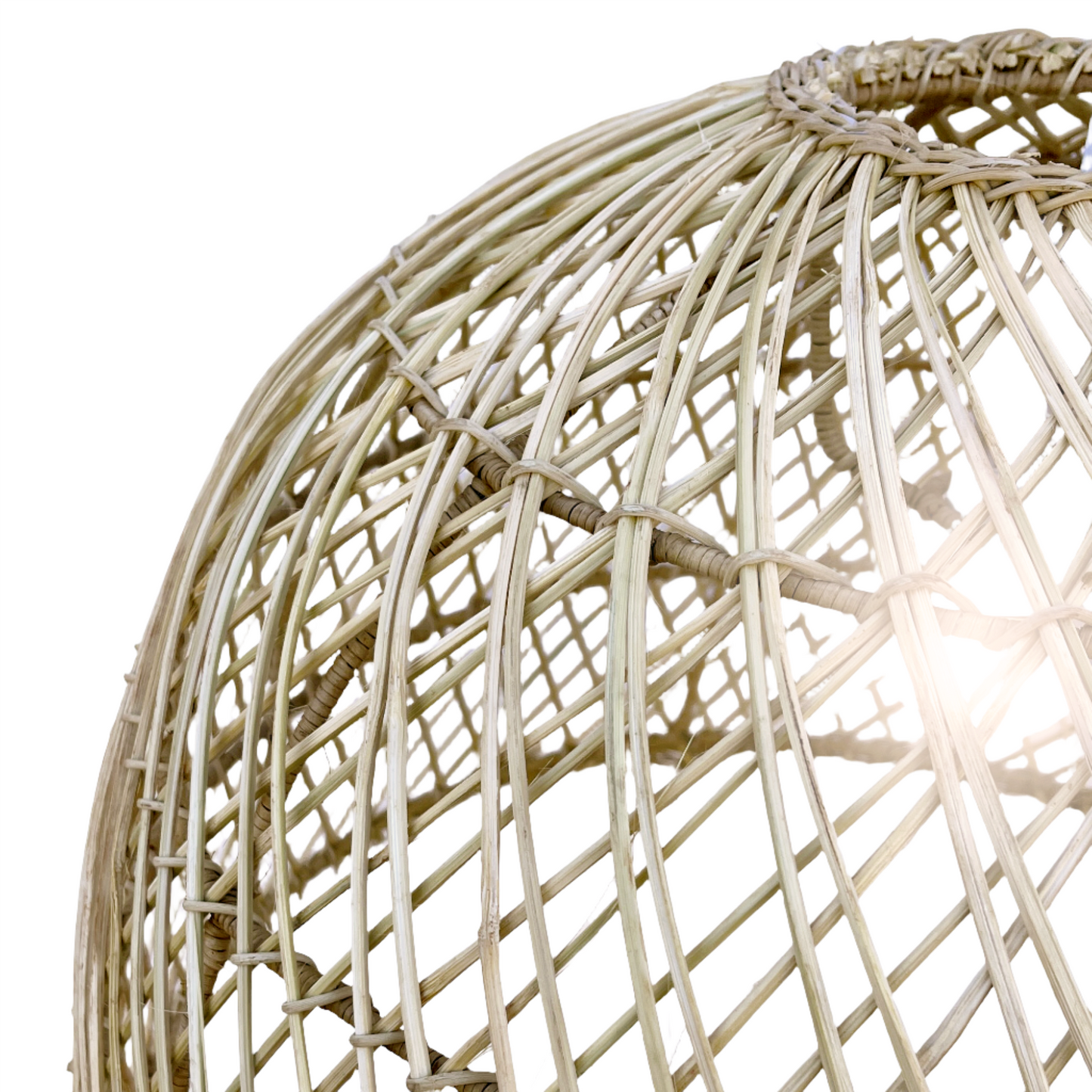 Dome Pendant Lampshade (X-Weave) Malawi Cane