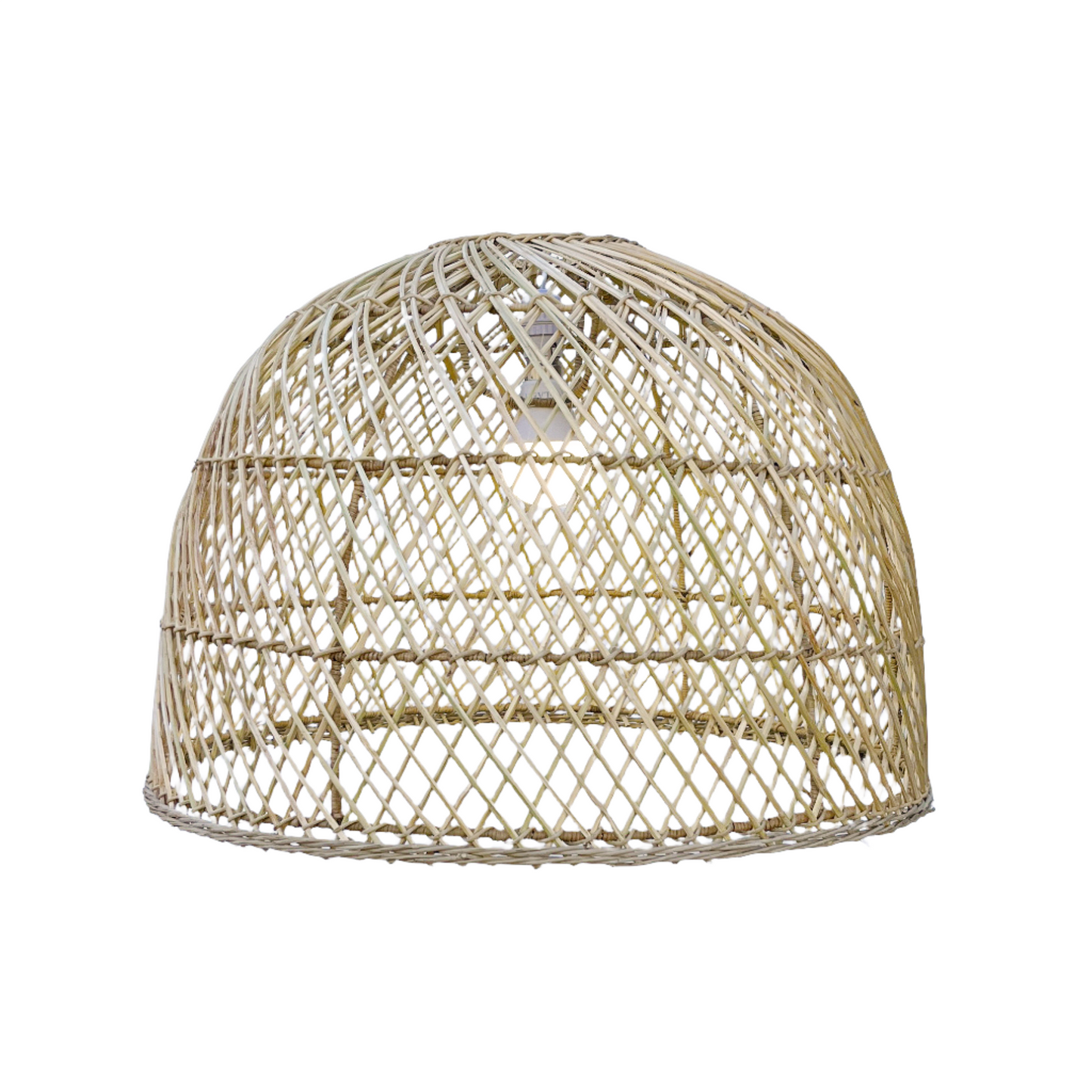 Dome Pendant Lampshade (X-Weave) Malawi Cane