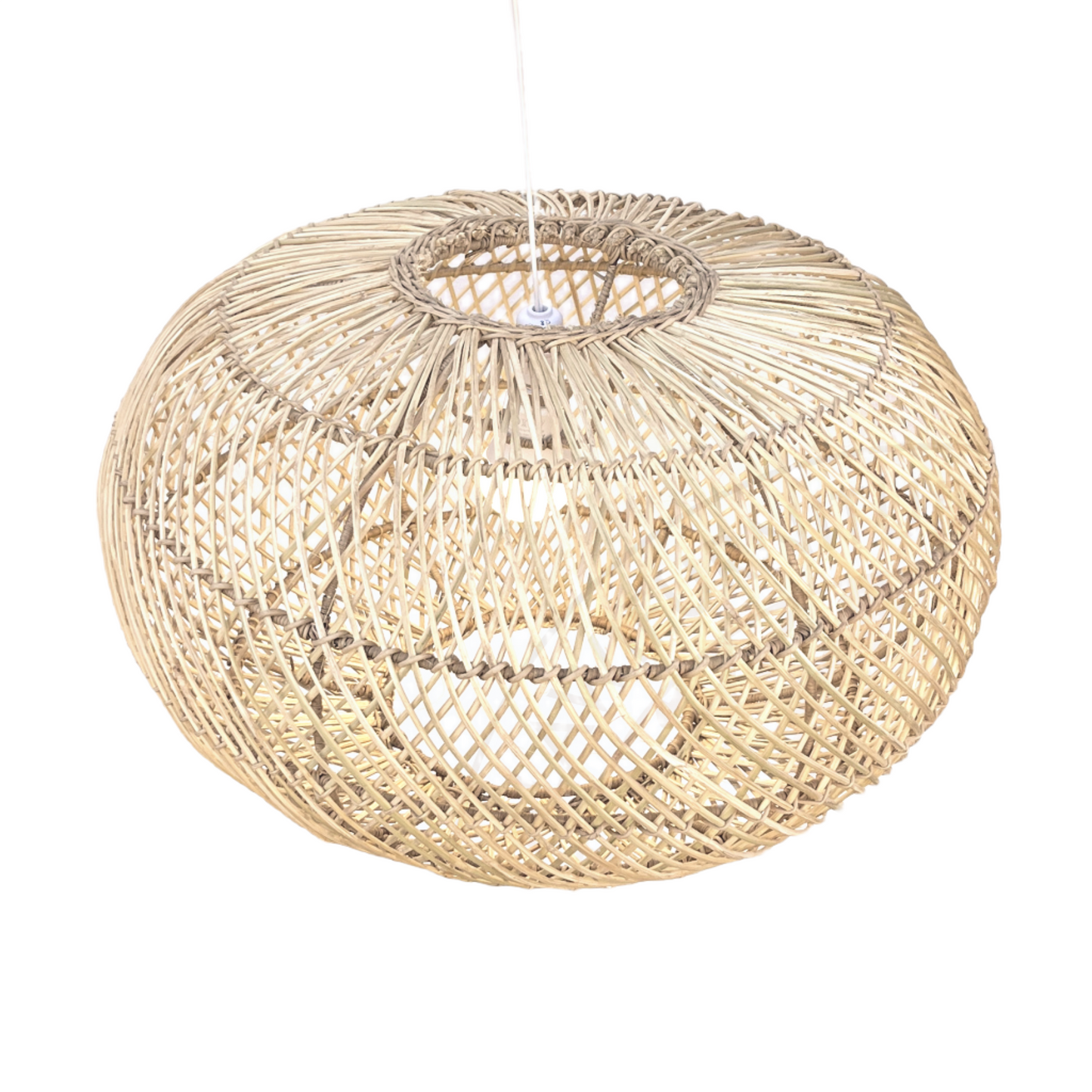 Pumpkin rattan cane pendant lampshade