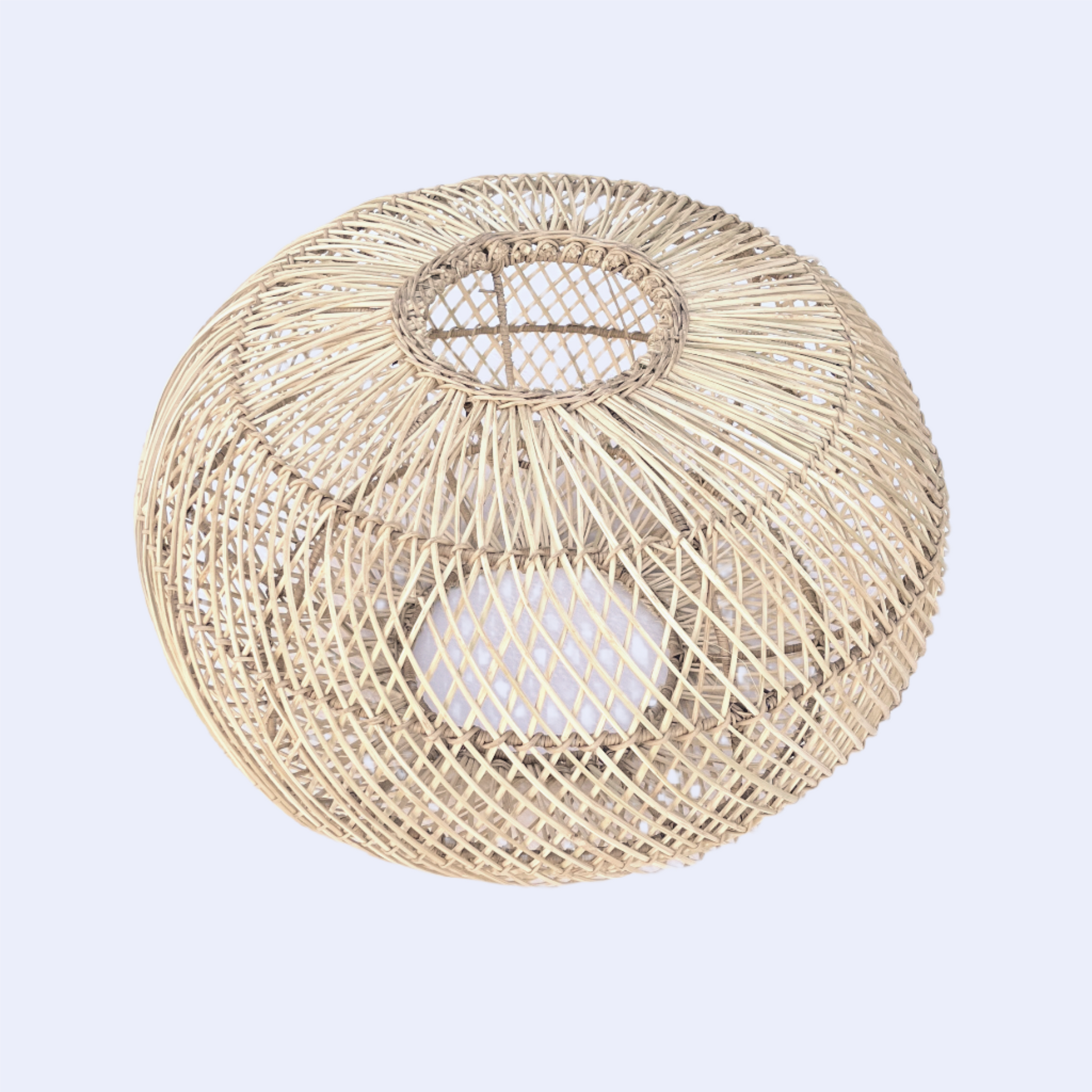 Pumpkin rattan cane pendant lampshade