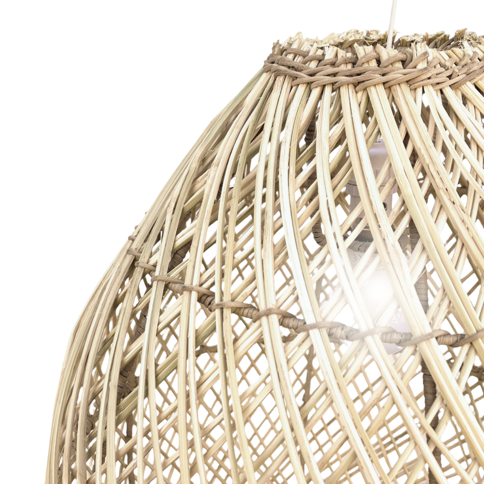 Malawi Beehive designer pendant lampshade has an x-weave design - Medium