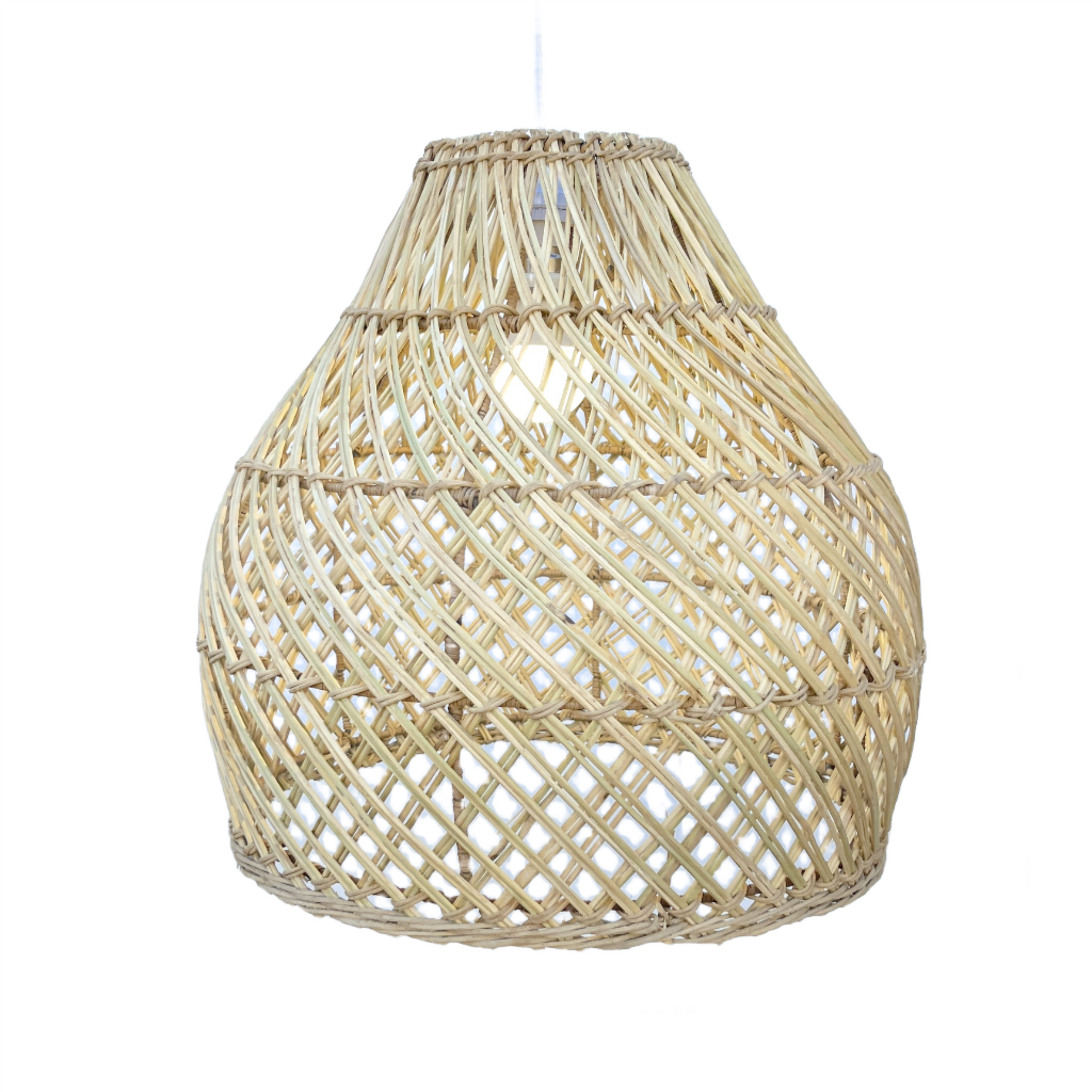 Bell Pendant Lampshade made from Malawi rattan cane - Small