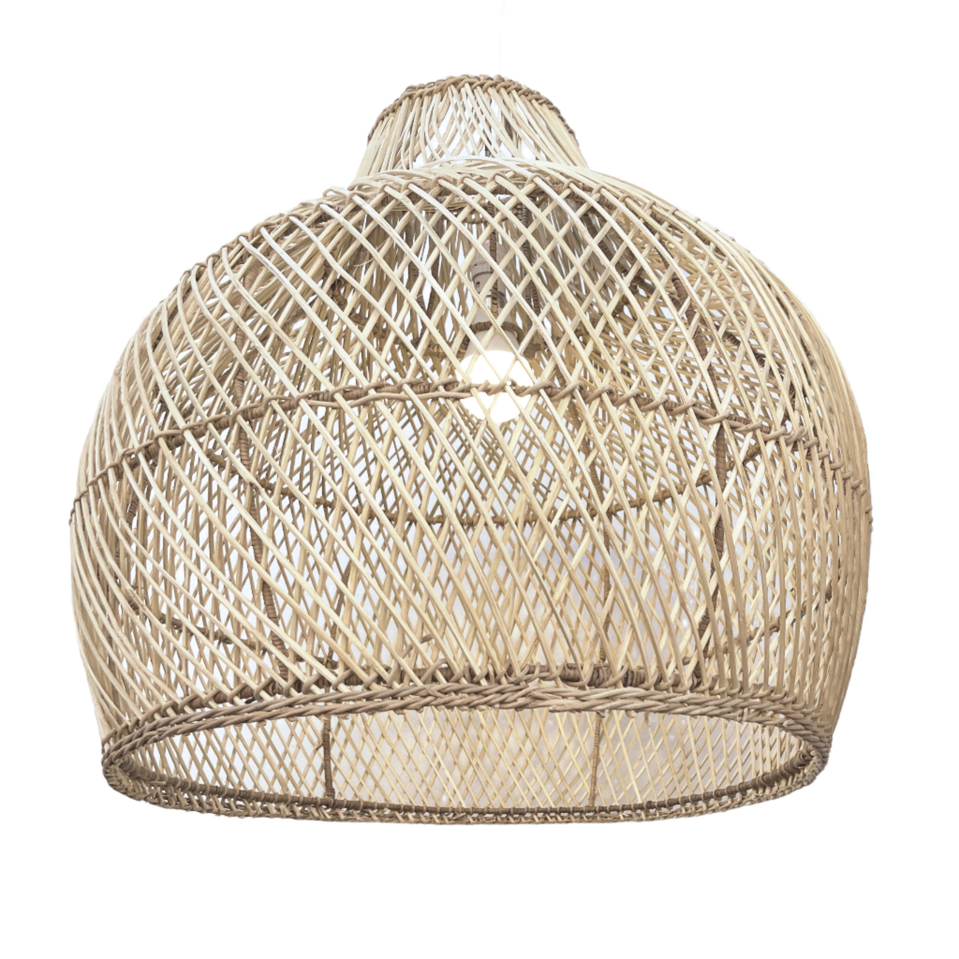 Bell Pendant Lampshade made from Malawi rattan cane - Large