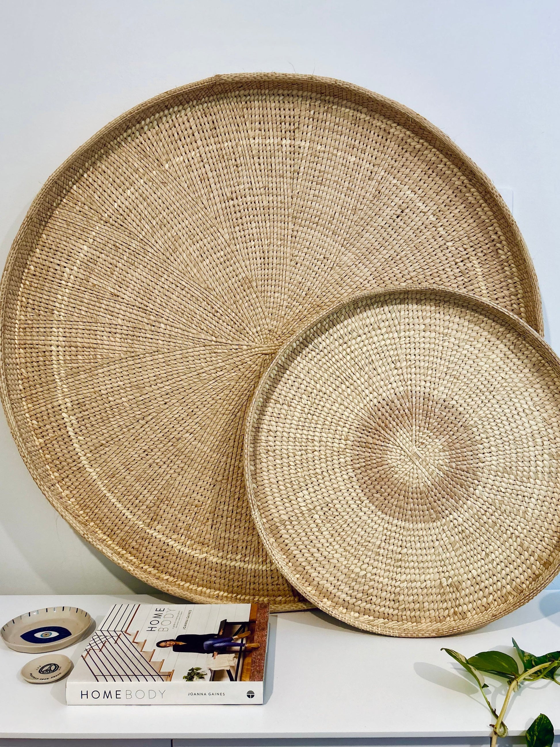 Round Ilala Cane Trays wall art decor