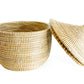 White Woven 'Senegal' Basket with Lid