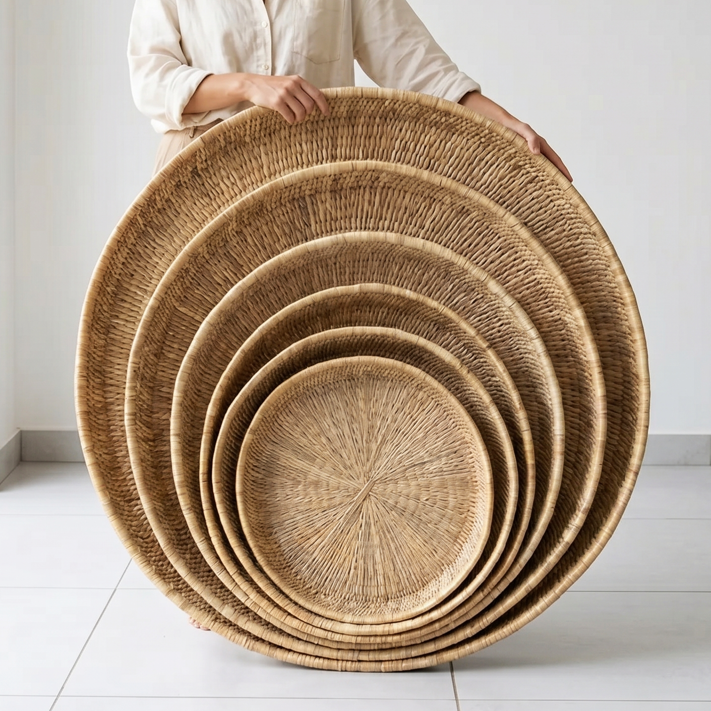 Round Ilala Cane Trays - Various Sizes