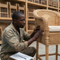 Malawian Weaver Checking he Quality of The Stools Weave