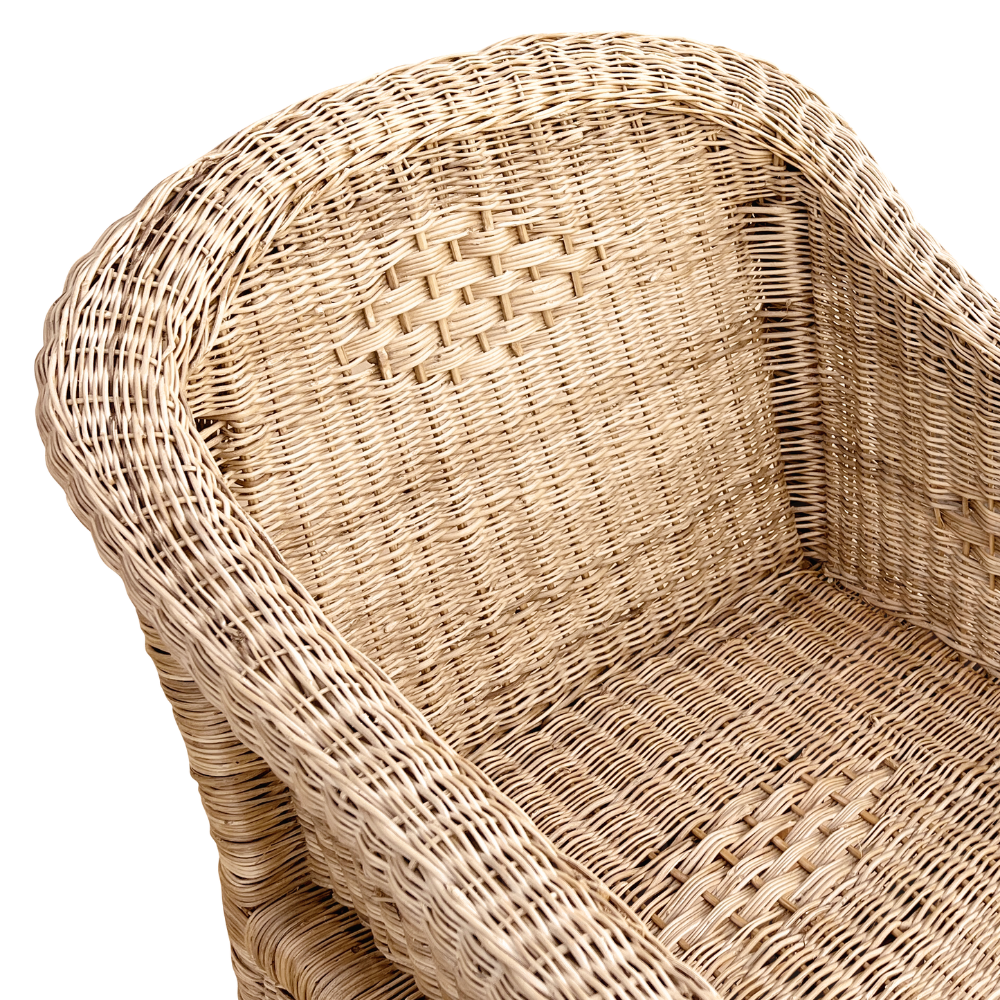 Classic Malawian cane bar stools with natural finishes. Handmade comfort. Authentic, natural tones bring a warm and inviting feel to any space. Close Up