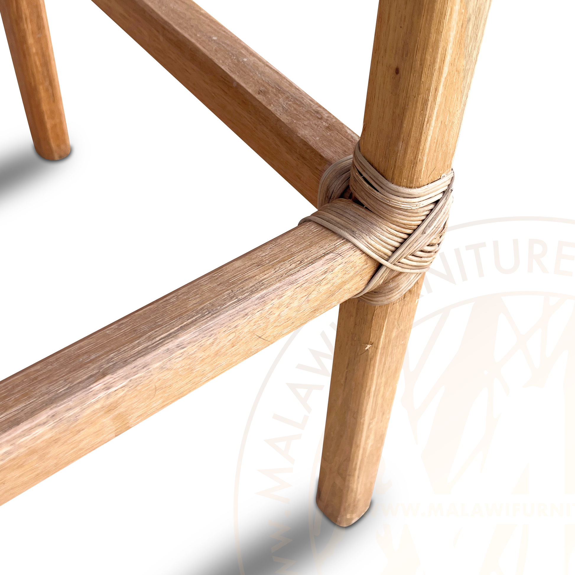 Classic Malawian cane bar stools with natural finishes. Handmade comfort. Authentic, natural tones bring a warm and inviting feel to any space. Close Up