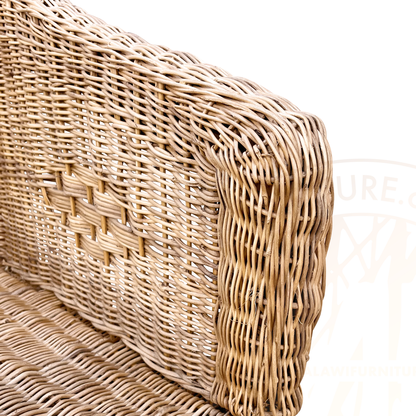 Classic Malawian cane bar stools with natural finishes. Handmade comfort. Authentic, natural tones bring a warm and inviting feel to any space. Close Up