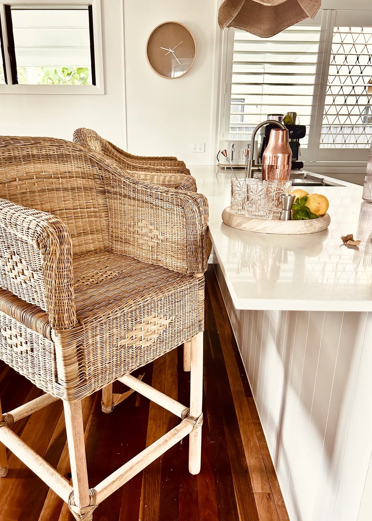 Classic Malawian Cane Bar Stool Chair In A Homely Space