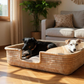 Large rectangle grass woven dog bed
