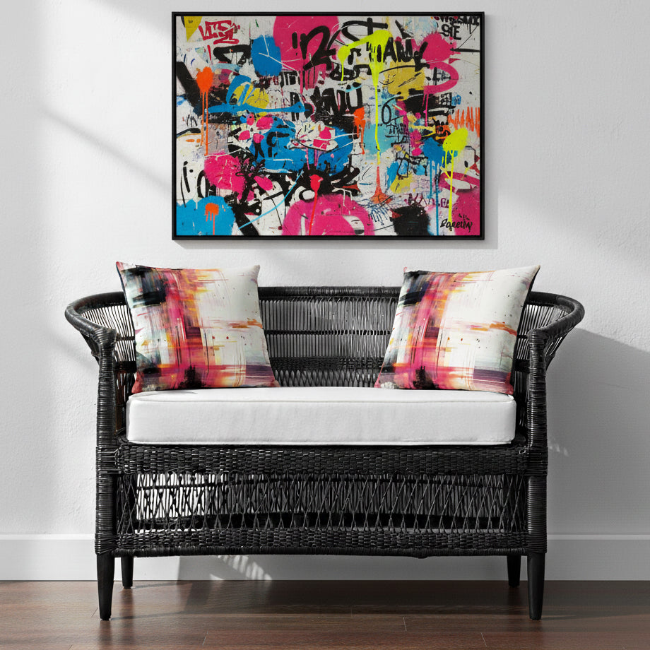 Malawi Furniture - 2 Seater Traditional couch seat - Painted Black