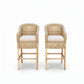 Malawi Furniture - 2 x Classic Bar Stools - Natural - With White Cushions