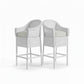 Malawi Furniture - 2 x Classic Bar Stools - Painted White - With White Cushions