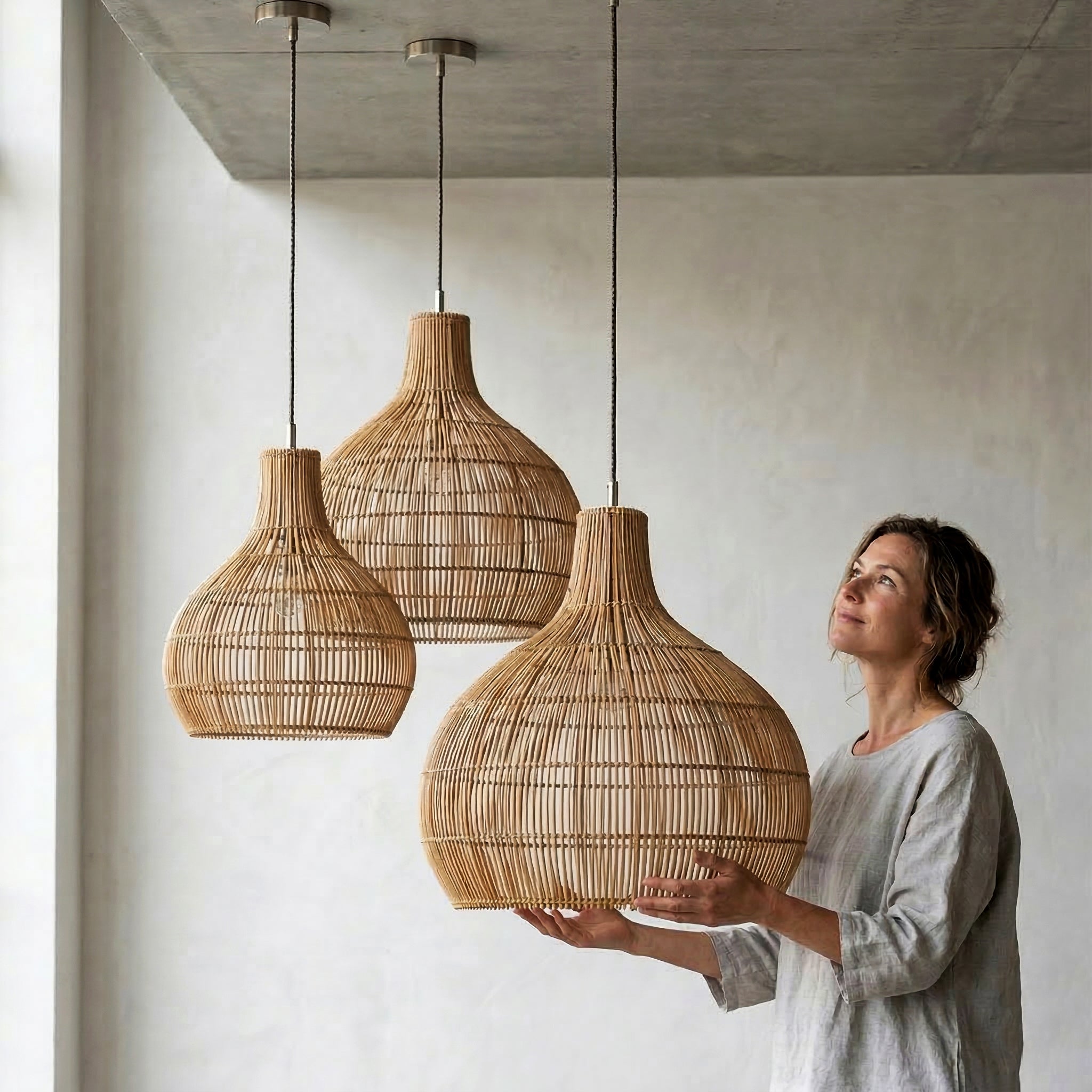 天井照明 BELL pendant light Bell Pendant Lampshade (X-Weave) – Malawi Furniture