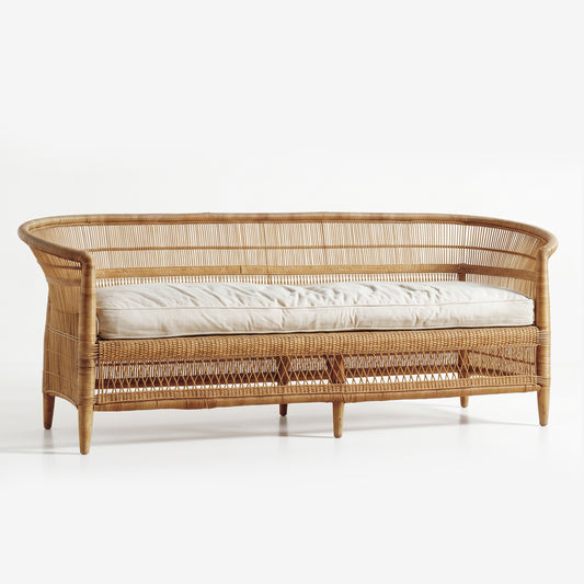 Malawi Furniture - 4 Seater Traditional Cane Chair Couch With Cushion