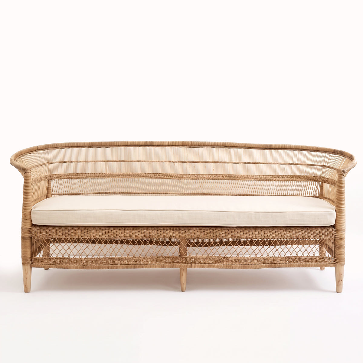 Malawi Furniture - Traditional 4 Seater - Front View With Cushion