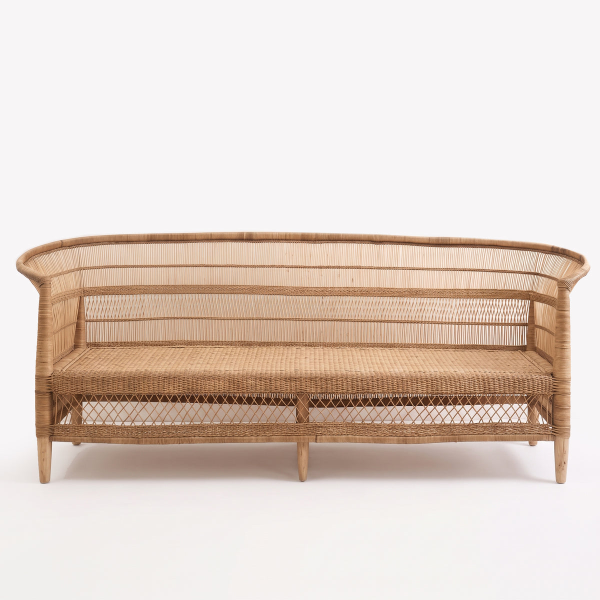 Malawi Furniture - Traditional 4 Seater - Front View Without Cushion