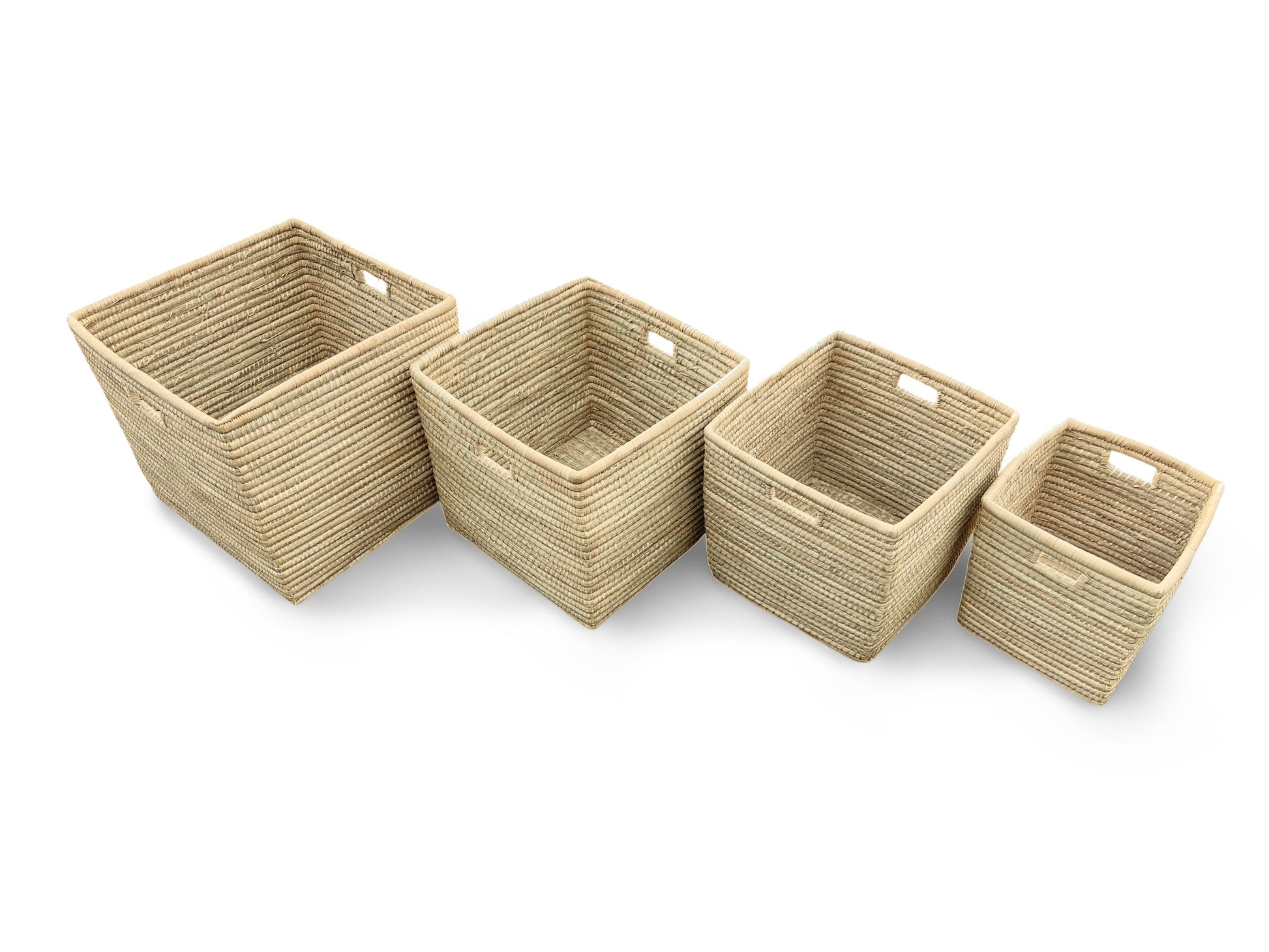 Square Woven Storage Basket malawi cane furniture decor blanket storage