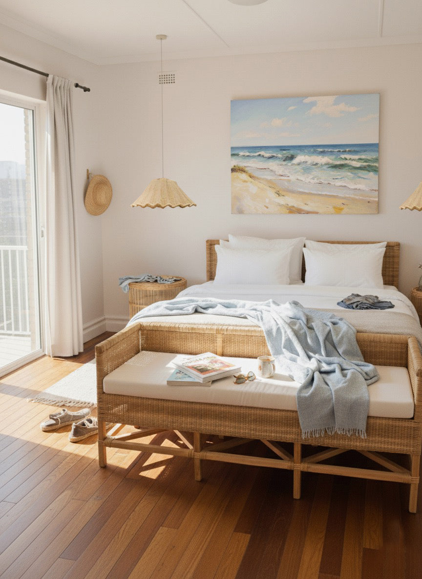 Malawi Furniture - Wonky lampshades - above bedside tables