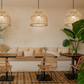 Malawi Furniture - Beehive Pendent Lampshade - Cafe setting