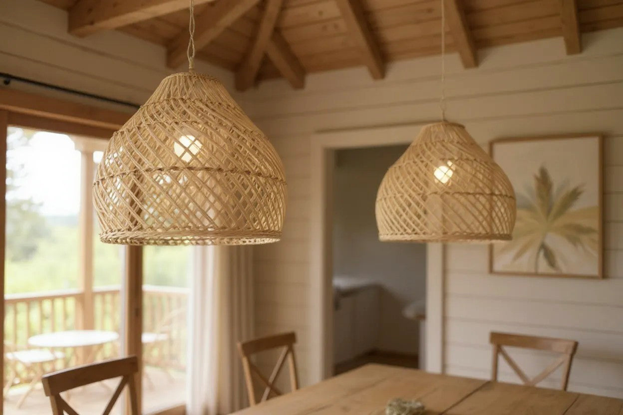 Malawi Furniture - Bell Pendent Lampshade - Cross Weave