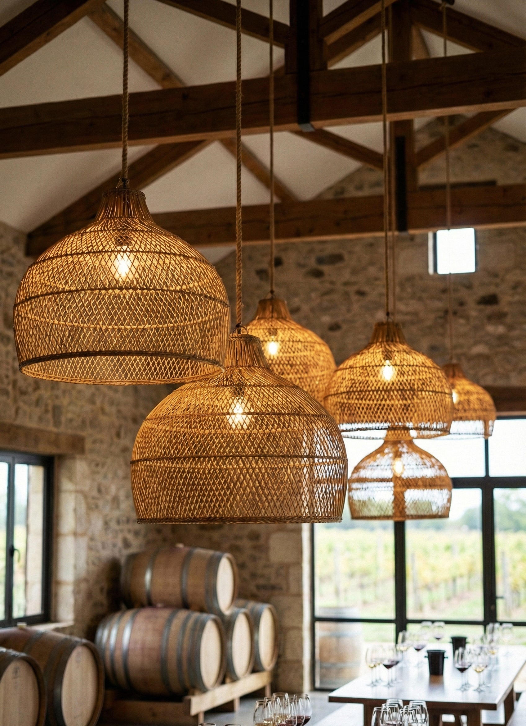 天井照明 BELL pendant light Bell Pendant Lampshade (X-Weave) – Malawi Furniture