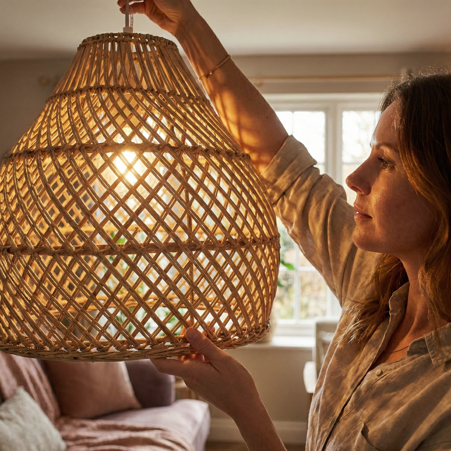 Bell Pendant Lampshade (X-Weave)