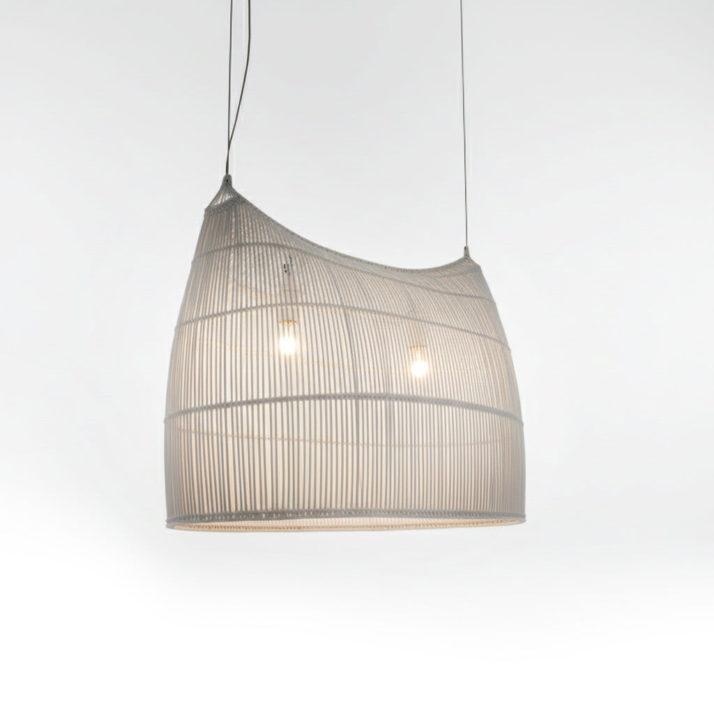 Malawi Furniture - Bwato Canoe Lampshade Large - Painted White