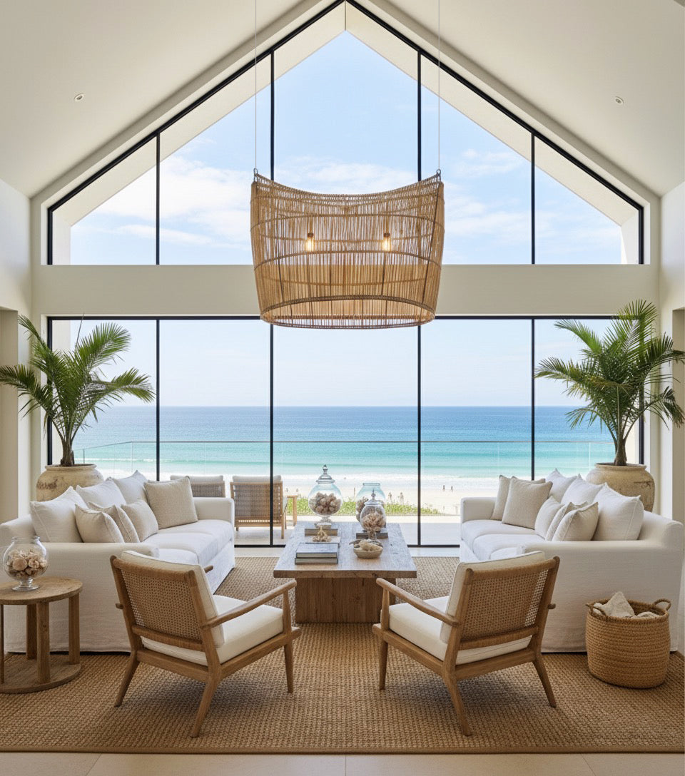 Malawi Furniture - Bwato Canoe Lampshade Large in Beach Side Hotel Lounge