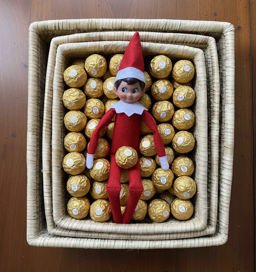 Malawi Furniture - Rectangular Cane Tray - Elf On A Shelf - Ferrero Rochers