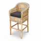 Malawi Furniture - Classic Bar Stool - Natural - White Cushion