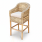 Malawi Furniture - Classic Bar Stool - Natural - White Cushion
