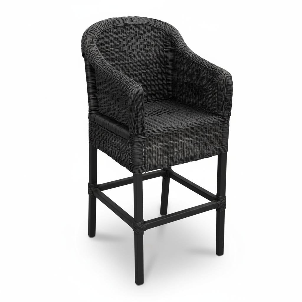 Malawi Furniture - Classic Bar Stool - Painted Black