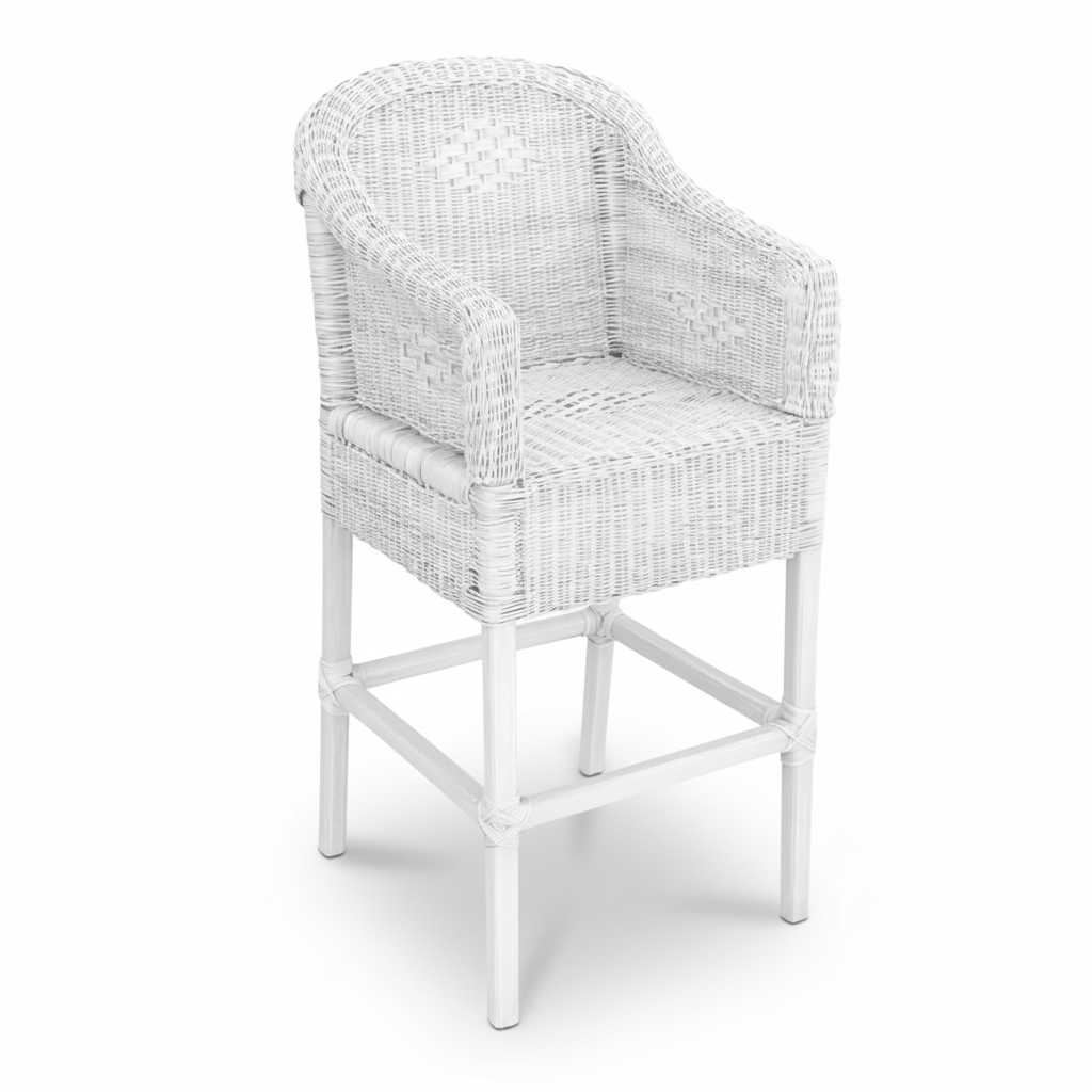 Malawi Furniture - Classic Bar Stool - Painted White