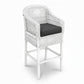 Malawi Furniture - Classic Bar Stool - Painted White With Black Cushion