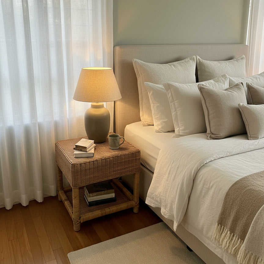 Classic Bedside Table - Small - Beige Bedroom