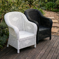 Available Now - Malawi Furniture - Handwoven natural cane Malawian Single Couch Chair. Available in natural, black and white.